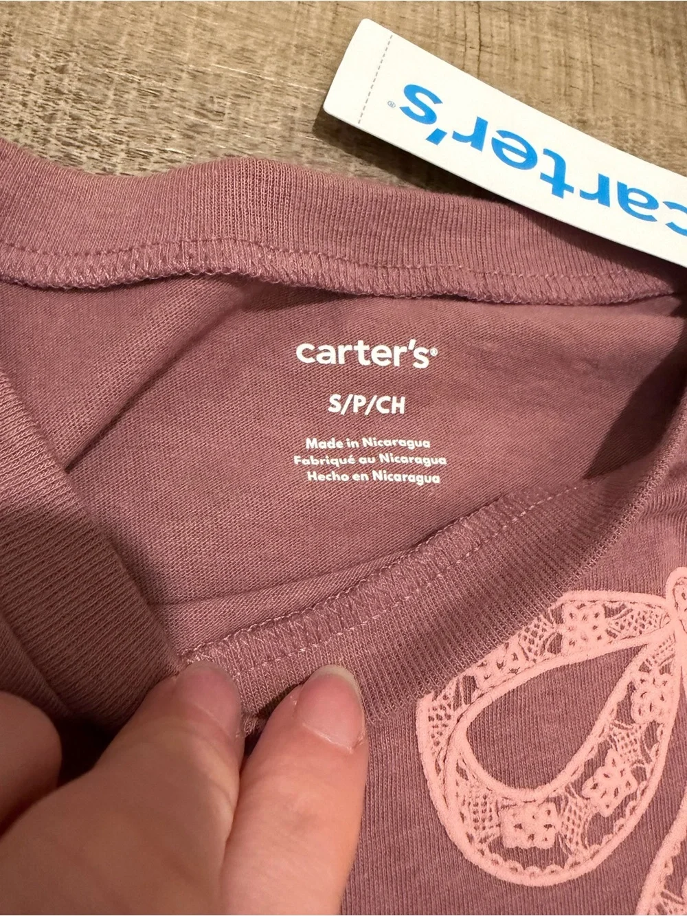 Carter's Cream & Light Gray Bow-Print Girls Top Set